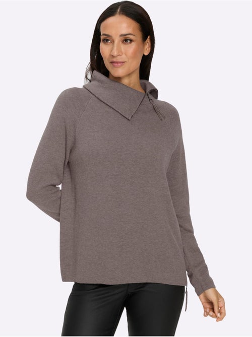 Pull En Tricot Col à Revers Avec Glissière - Taille Standard - Helline - Kiabi Pull En Tricot Col à Revers Avec Glissière - Taille Standard - Helline - Kiabi