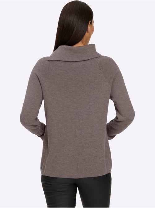 Pull En Tricot Col à Revers Avec Glissière - Taille Standard - Helline - Kiabi Pull En Tricot Col à Revers Avec Glissière - Taille Standard - Helline - Kiabi