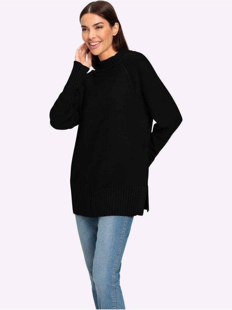 Pull En Tricot Col Corolle - Taille Standard - Helline Noir - Kiabi