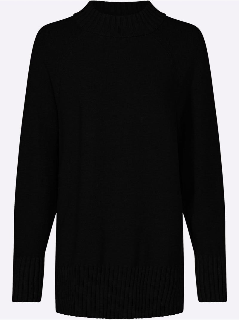 Pull En Tricot Col Corolle - Taille Standard - Helline Noir - Kiabi
