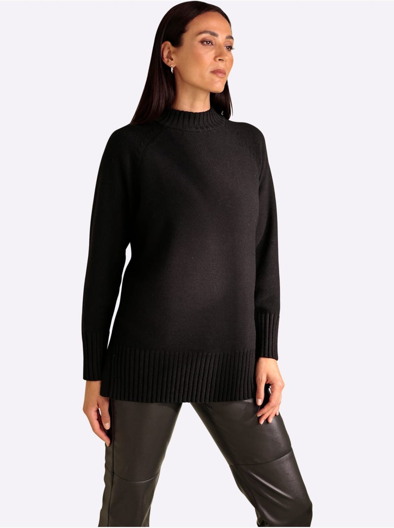 Pull En Tricot Col Corolle - Taille Standard - Helline Noir - Kiabi
