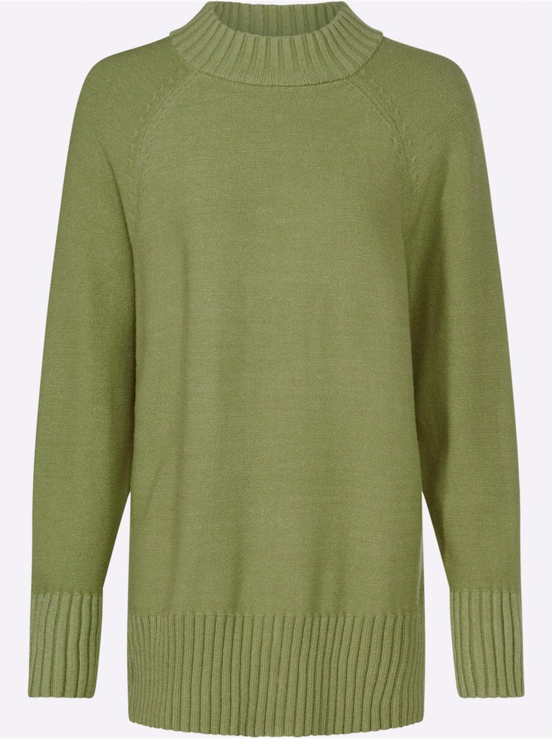 Pull En Tricot Col Corolle - Taille Standard - Helline Vert - Kiabi