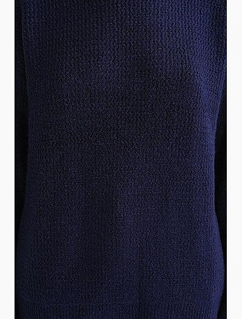 Pull en tricot côtelé à manches longues mixray