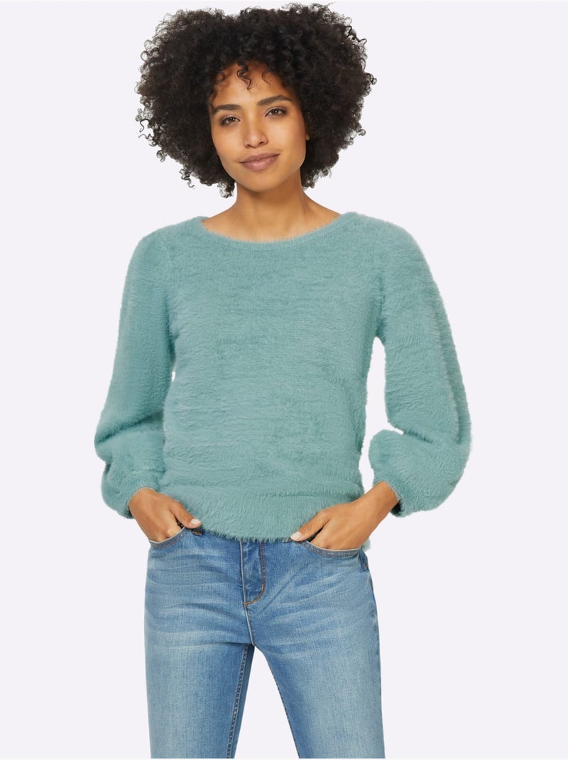 Pull En Tricot Coupe Ajustée - Taille Standard - Helline Vert - Kiabi