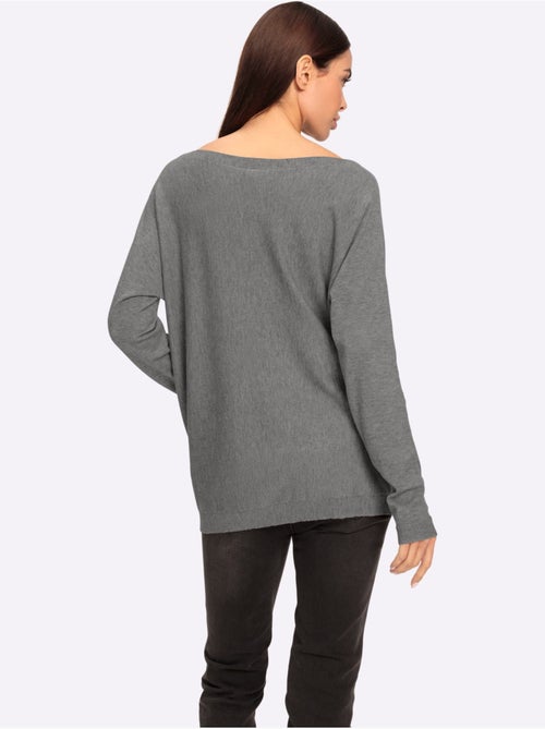 Pull En Tricot Coupe Décontractée - Taille Standard - Helline - Kiabi Pull En Tricot Coupe Décontractée - Taille Standard - Helline - Kiabi