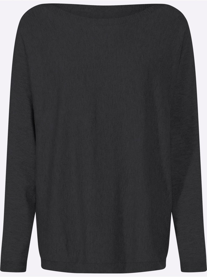 Pull En Tricot Coupe Décontractée - Taille Standard - Helline Noir - Kiabi