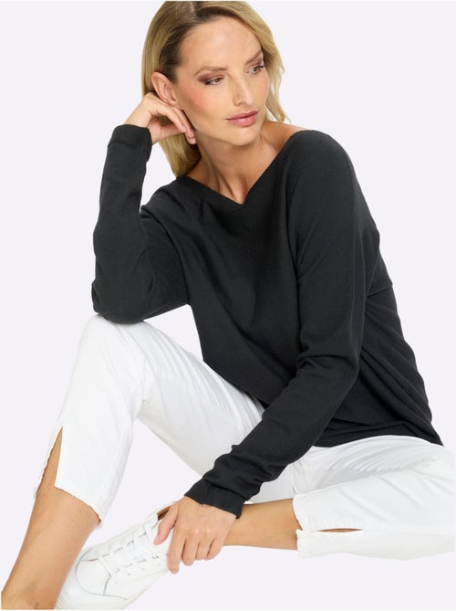 Pull En Tricot Coupe Décontractée - Taille Standard - Helline - Kiabi Pull En Tricot Coupe Décontractée - Taille Standard - Helline - Kiabi