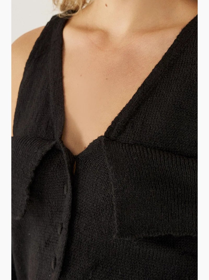 Pull en tricot découpé hiccup Noir - Kiabi