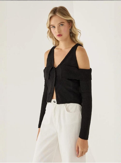 Pull en tricot découpé - Kiabi