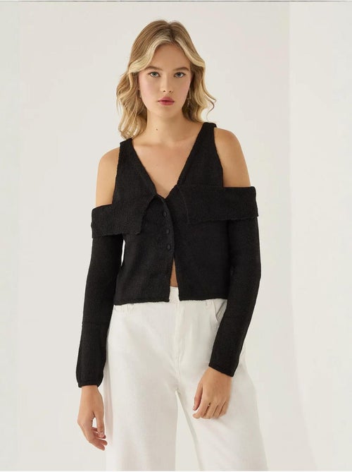 Pull en tricot découpé - Kiabi