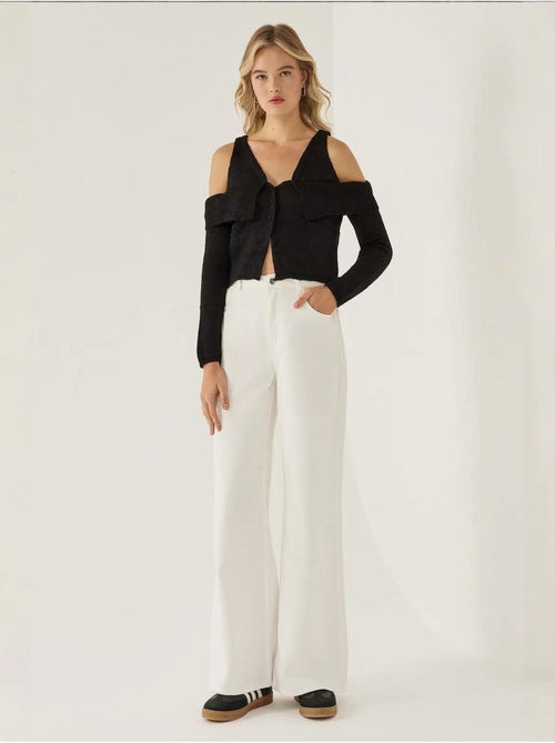 Pull en tricot découpé - Kiabi