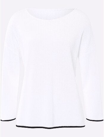 Pull En Tricot Encolure En U Discrète - Taille Standard - Helline
