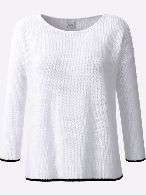 Pull En Tricot Encolure En U Discrète - Taille Standard - helline - Kiabi