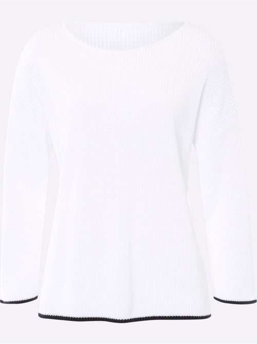 Pull En Tricot Encolure En U Discrète - Taille Standard - helline - Kiabi