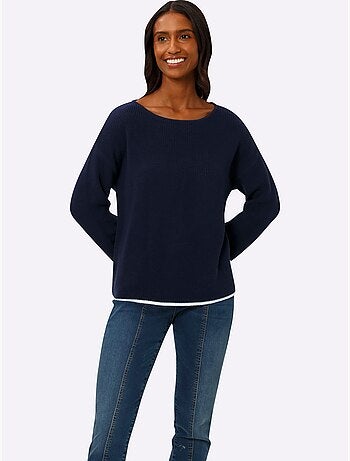 Pull En Tricot Encolure En U Discrète - Taille Standard - Helline