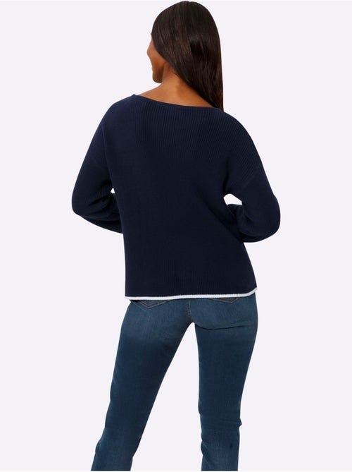 Pull En Tricot Encolure En U Discrète - Taille Standard - helline - Kiabi