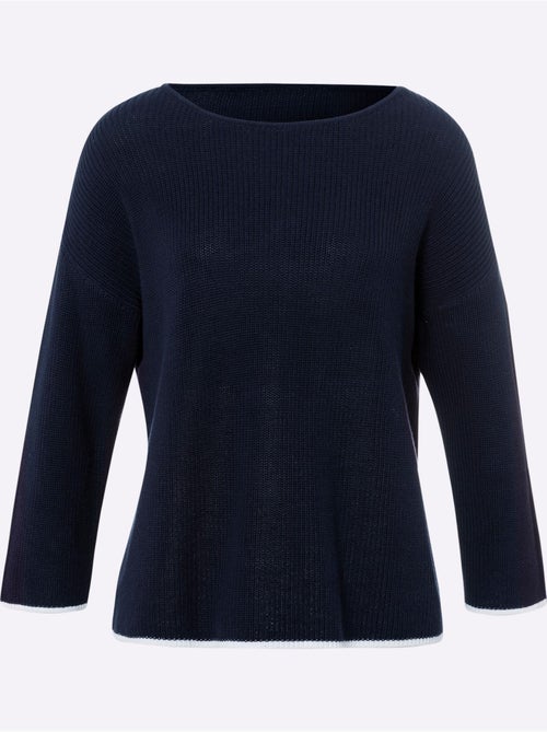 Pull En Tricot Encolure En U Discrète - Taille Standard - helline - Kiabi