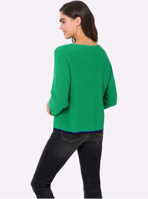 Pull En Tricot Encolure En U Discrète - Taille Standard - helline - Kiabi