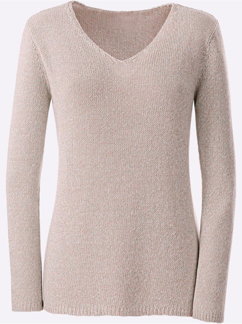 Pull En Tricot Encolure En V Affinante - Taille Standard - Witt - Kiabi