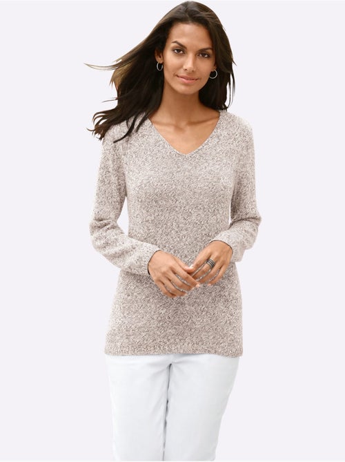 Pull En Tricot Encolure En V Affinante - Taille Standard - Witt - Kiabi