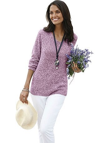 Pull En Tricot Encolure En V Affinante - Taille Standard - Witt