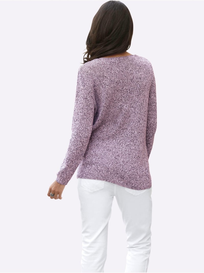 Pull En Tricot Encolure En V Affinante - Taille Standard - Witt Rose fushia - Kiabi