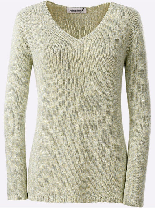Pull En Tricot Encolure En V Affinante - Taille Standard - Witt - Kiabi