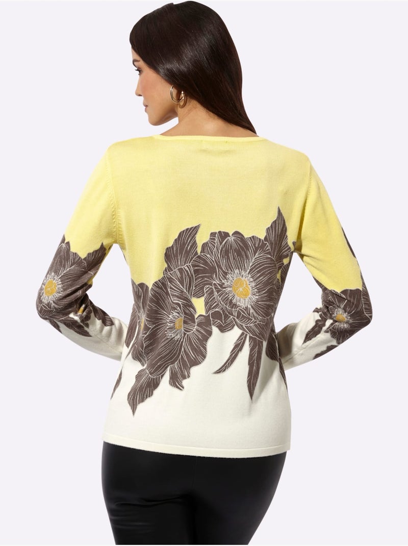 Pull En Tricot Fin 30% Lyocell - Taille Standard - Helline Taupe/Doré - Kiabi