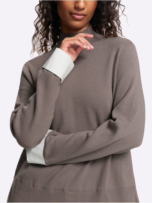 Pull en tricot fin aspect 2 en 1 - taille standard - helline - Kiabi