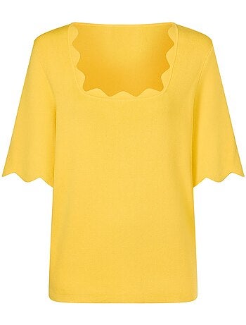 Pull En Tricot Fin Bords Ondulés élégants - Taille Standard - helline