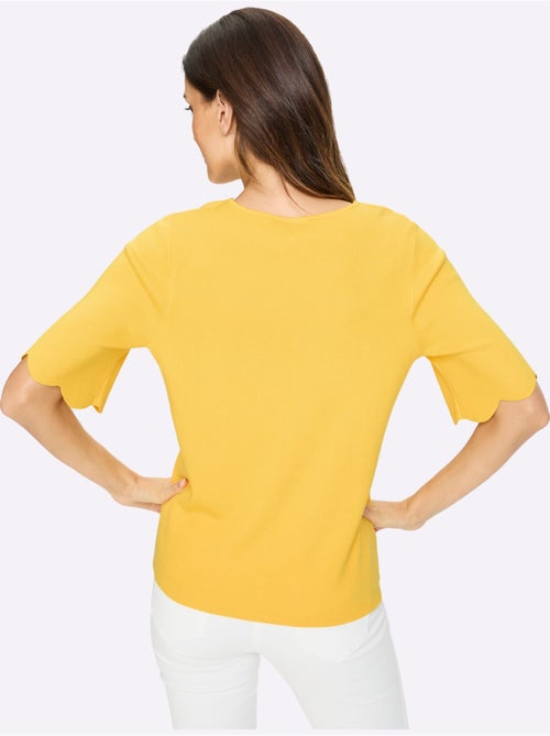 Pull En Tricot Fin Bords Ondulés élégants - Taille Standard - helline - Kiabi