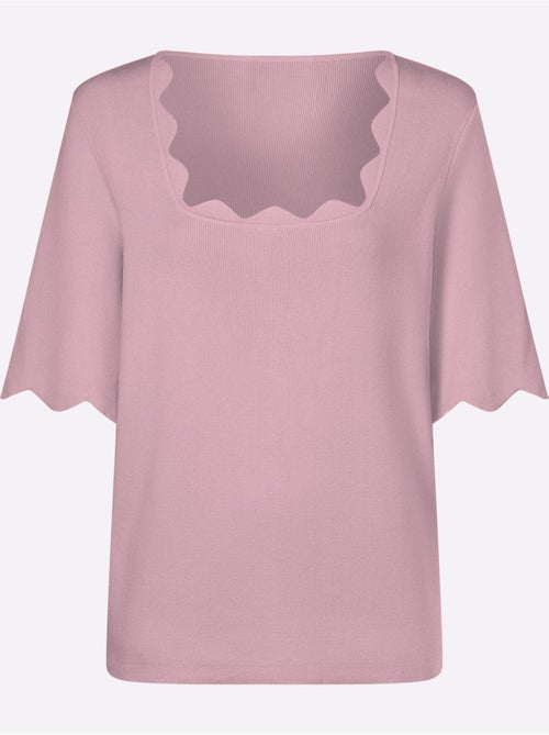 Pull En Tricot Fin Bords Ondulés élégants - Taille Standard - helline - Kiabi