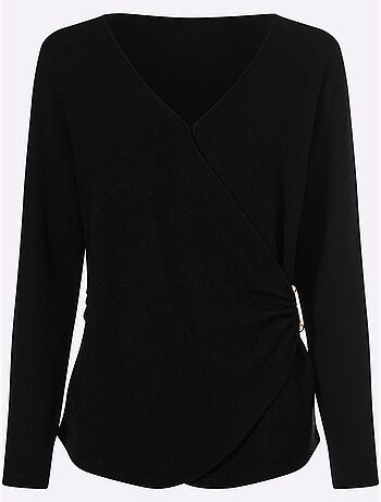 Pull En Tricot Fin Boucle Décorative - Taille Standard - Helline