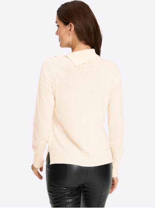 Pull En Tricot Fin Col à Revers élégant - Taille Standard - Helline - Kiabi