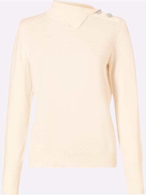 Pull En Tricot Fin Col à Revers élégant - Taille Standard - Helline - Kiabi