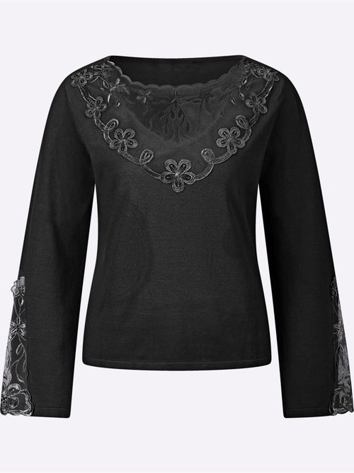 Pull En Tricot Fin Détails élégants En Dentelle - Helline - Kiabi Pull En Tricot Fin Détails élégants En Dentelle - Helline - Kiabi