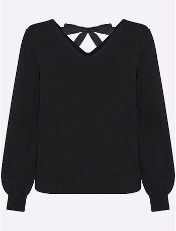 Pull En Tricot Fin Encolure Dégagée Au Dos - Taille Standard - Helline