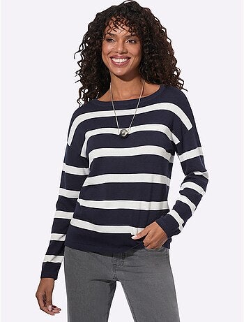 Pull en tricot fin encolure en u discrète - taille standard - witt