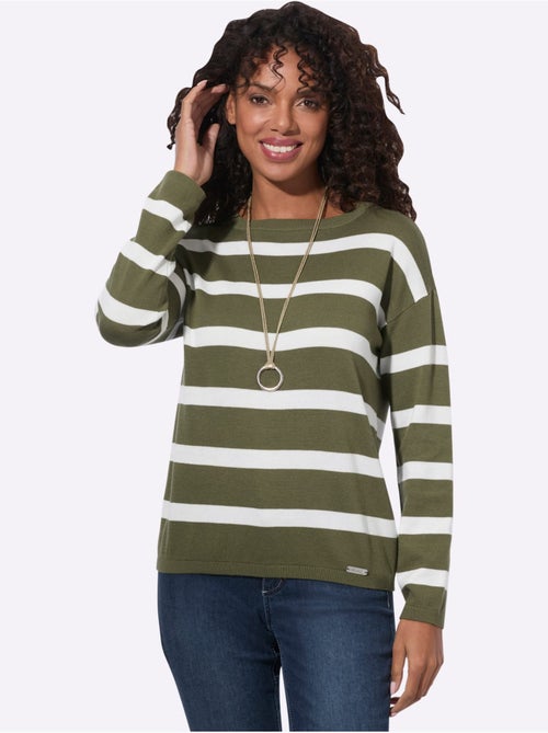 Pull En Tricot Fin Encolure En U Discrète - Taille Standard - Witt - Kiabi Pull En Tricot Fin Encolure En U Discrète - Taille Standard - Witt - Kiabi