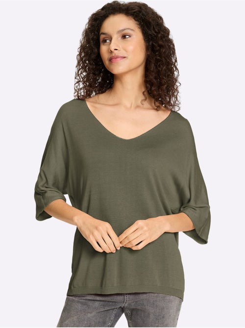 Pull En Tricot Fin Encolure En V Affinante - Taille Standard - helline - Kiabi