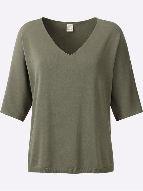 Pull En Tricot Fin Encolure En V Affinante - Taille Standard - helline - Kiabi