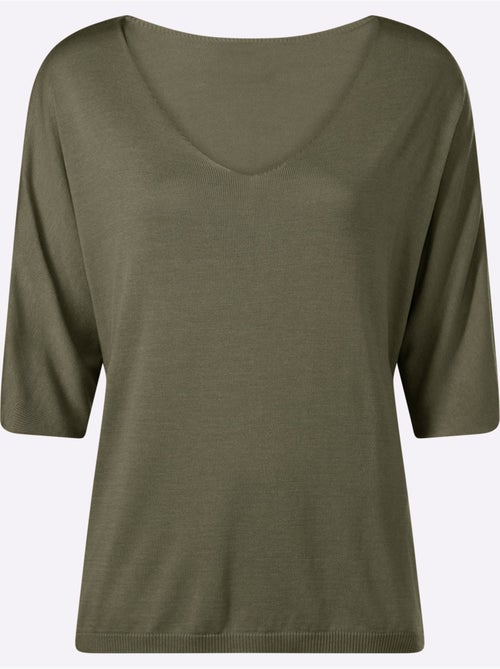 Pull En Tricot Fin Encolure En V Affinante - Taille Standard - helline - Kiabi