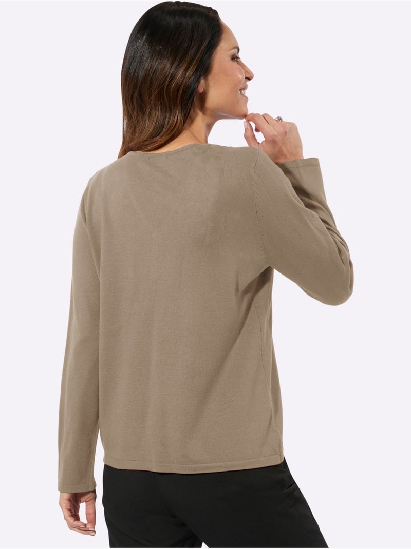 Pull En Tricot Fin Facile D'entretien, Indéformable, Durable - Taille Standard - Witt Beige - Kiabi