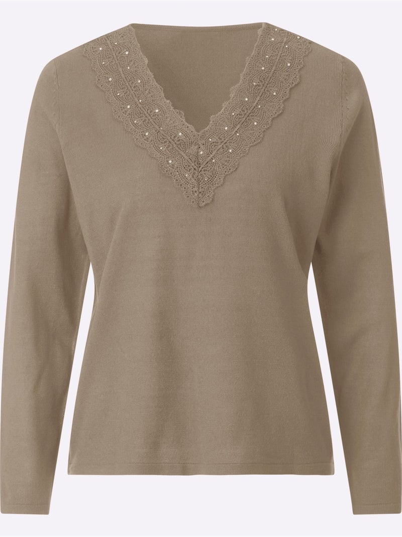 Pull En Tricot Fin Facile D'entretien, Indéformable, Durable - Taille Standard - Witt Beige - Kiabi