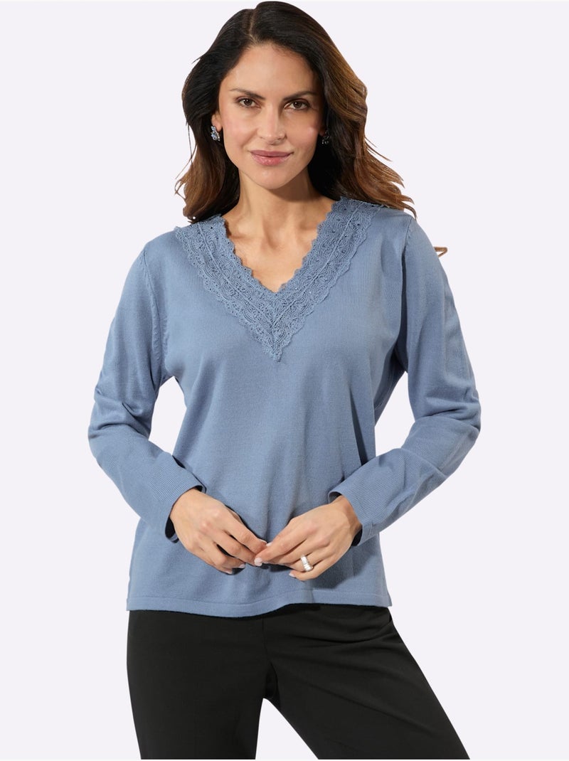 Pull En Tricot Fin Facile D'entretien, Indéformable, Durable - Taille Standard - Witt Bleu - Kiabi