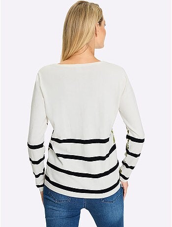 Pull En Tricot Fin Imprimé Assorti - Taille Standard - Helline