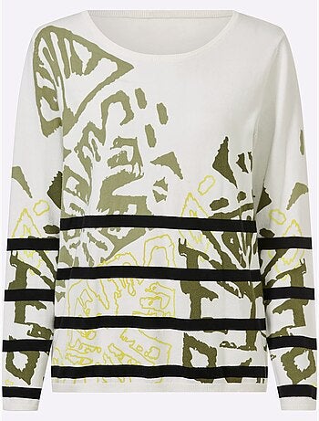 Pull En Tricot Fin Imprimé Assorti - Taille Standard - Helline