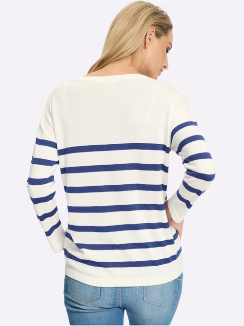 Pull En Tricot Fin Inscription Brillante - Taille Standard - Helline - Kiabi Pull En Tricot Fin Inscription Brillante - Taille Standard - Helline - Kiabi