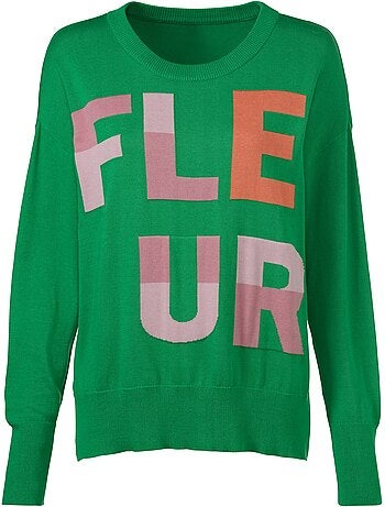 Pull En Tricot Fin Inscription Tendance - Taille Standard - helline