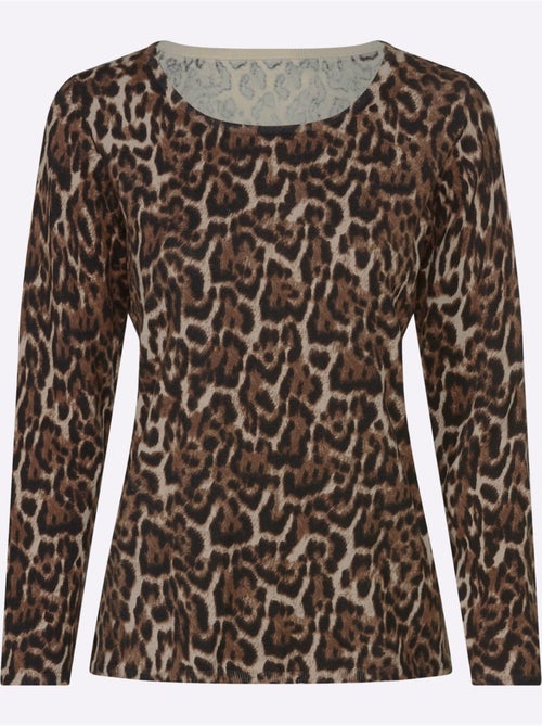 Pull En Tricot Fin Joli Motif Léopard - Taille Standard - helline - Kiabi